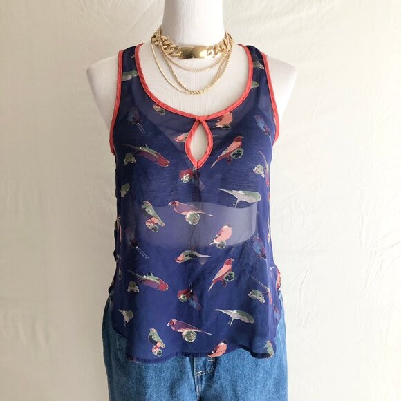 Modcloth Bird Print Tank Top - Picture 3 of 8